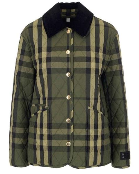 burberry green plaid quilted jacket